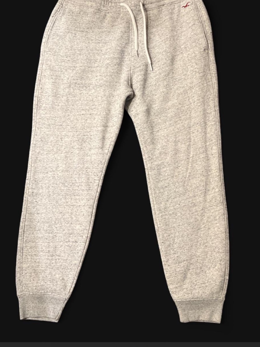 Hollister Light Gray Heather Drawstring Joggers